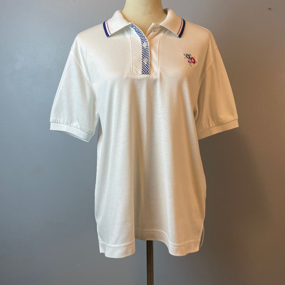 Ladies Adorable Collared Chic Jantzen Classics Polo Shortsleeve Shirt Size Med